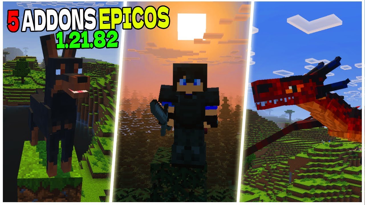 TOP 5 ADDONS épicos de MCPEDL Para Minecraft Bedrock 1.21.82 - YouTube