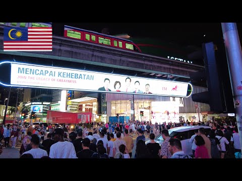 From Jalan Alor Food Street to Bukit Bintang at night | Kuala Lumpur Malaysia Walk 🇲🇾