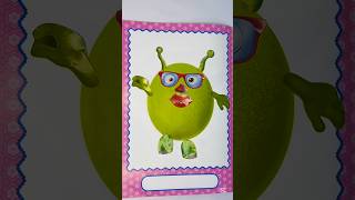 Dancing Green Monster Sticker Fun 👾✨ #youtubeshorts #art #stickerart #stickers