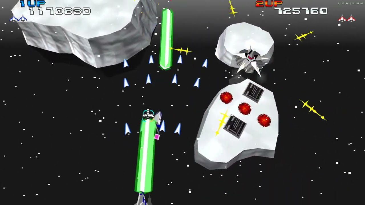 Xevious 3D/G (PS1) (2 Players) Walkthrough very hard Widescreen hack