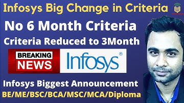 Infosys Big Announcement | Infosys No 6 Month Criteria | Infosys Changed Criteria