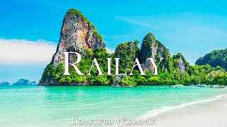 Railay Beach, Krabi 4K  Drone Nature Film  Peaceful Piano Music  Travel Nature