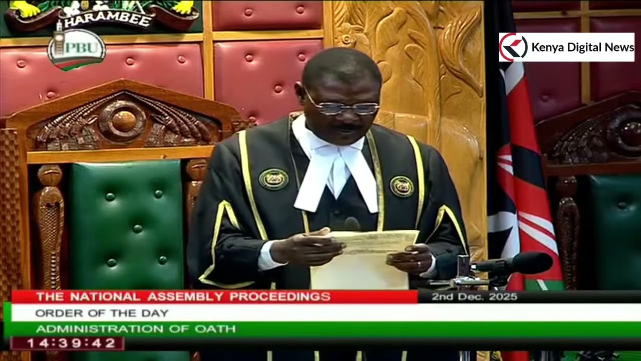 Speaker Wetang'ula Notifies MPs about the Swearing-in of Newly Elected Members