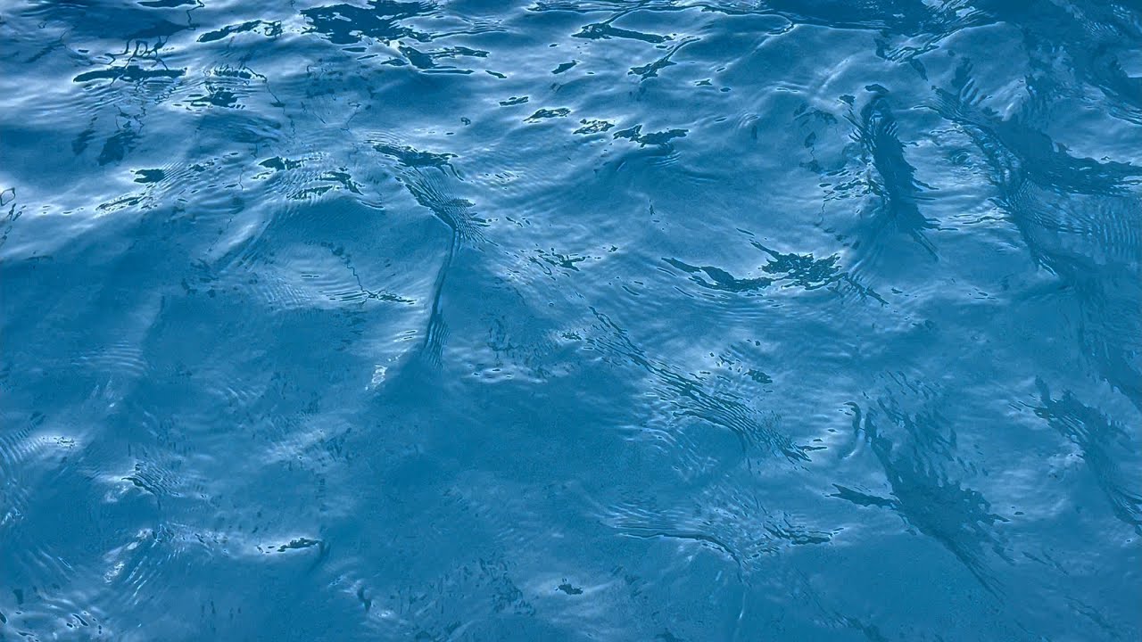 Swirling Pool Water | Calm Blue Ripples, Water & Light Bird Sounds | 30 Minute Ambience