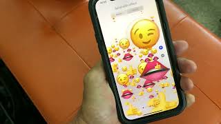 How to send a screen effect with stacked emojis in messages on iPhone 13 Pro Max screenshot 4