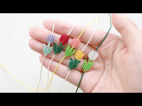 🌷 튤립 매듭 팔찌 만드는 법 🌷 How to make tulip knot <strong>bracelet</strong> 🌷