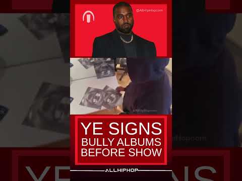 Kanye West Signs Copies Of "BULLY" For Fans