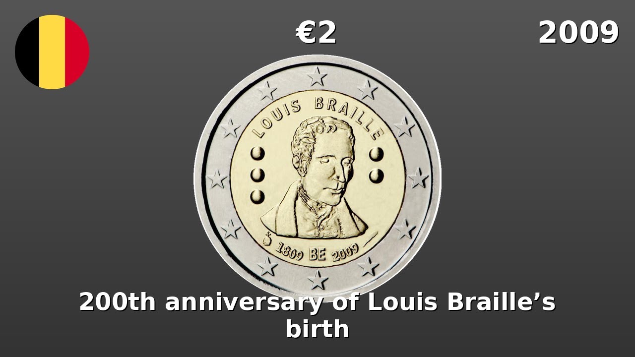 Belgium 2009  - 2 Euro Coin - 200th anniversary of Louis Braille’s birth