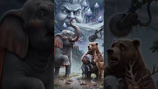 nature straggling, fighting against human #cute #forest #cartoon #straga