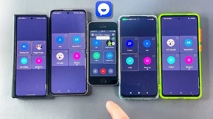 5 phones calling TamTam at the same time Z Fold + Z Flip + iPhone + XiaomiRedmi + A52s Incoming call