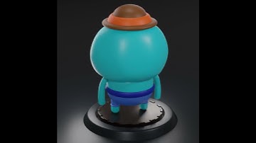 First Blender 3D character (turning animation)