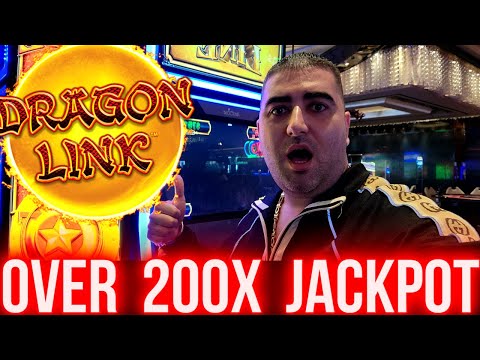 Over 200x JACKPOT On Dragon Link Slot Machine 😱