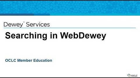 Searching in WebDewey