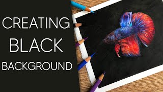 Create a Black Background with Coloured Pencils