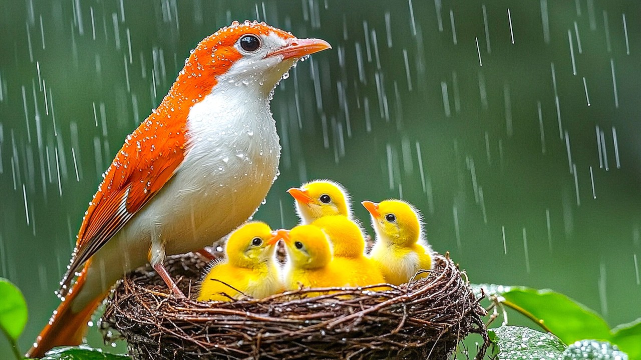 Успокаивающий звук дождя и щебетание птиц 5~ Восстановите душевное и физическое здоровье, снимите...