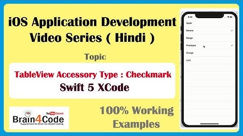 Use TableView Accessory Type Checkmark in Swift 5 XCode | Hindi | UITableVIew Accessory Type | Easy