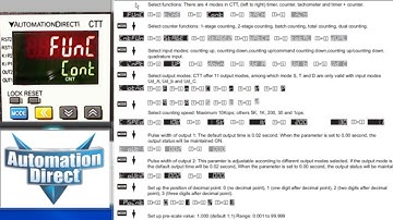 Counter/Timer/Tach (CTT): Counter Function Demo from AutomationDirect