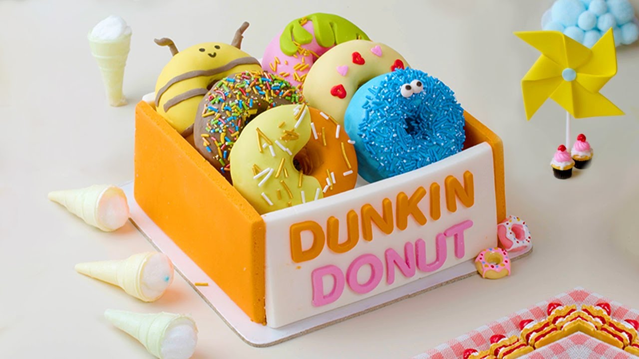 Dunkin Donuts Cake | Top 10 Colorful Cake Tutorials | WeCake - YouTube