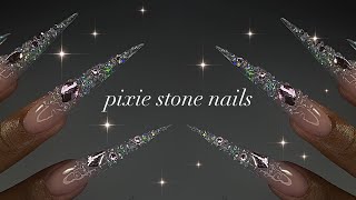 Pixie Stone Nails| stiletto application + magical nail art!✨