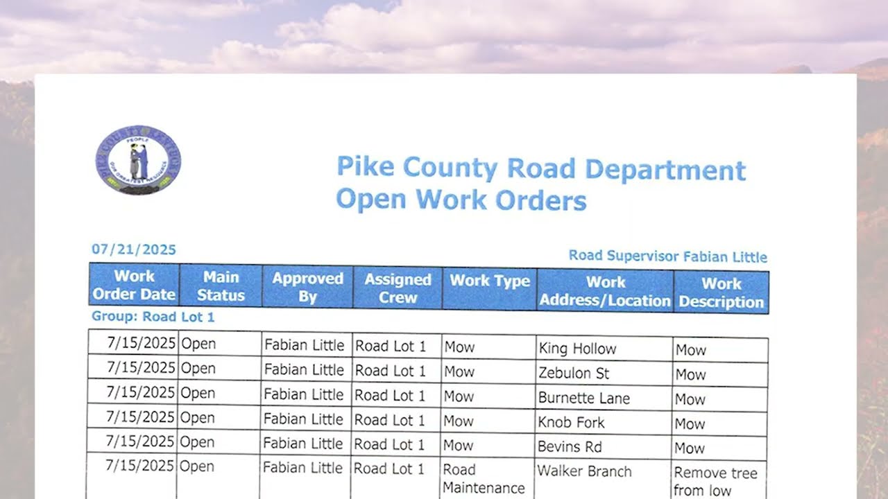 Pike County Road Report - July 22, 2025
