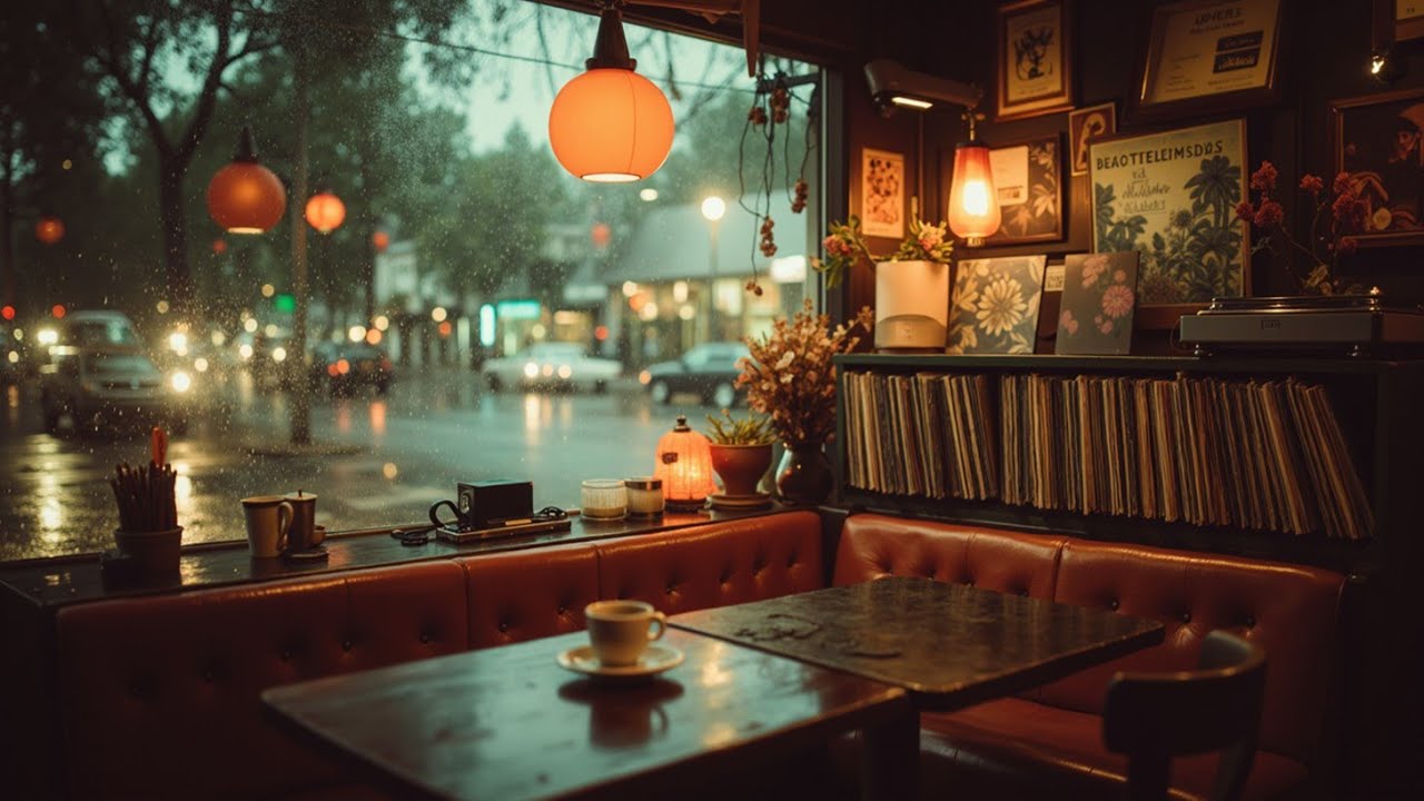 Cozy Coffee Shop Ambience ☕ Расслабляющая джаз-гитара для учебы и фокуса ночью