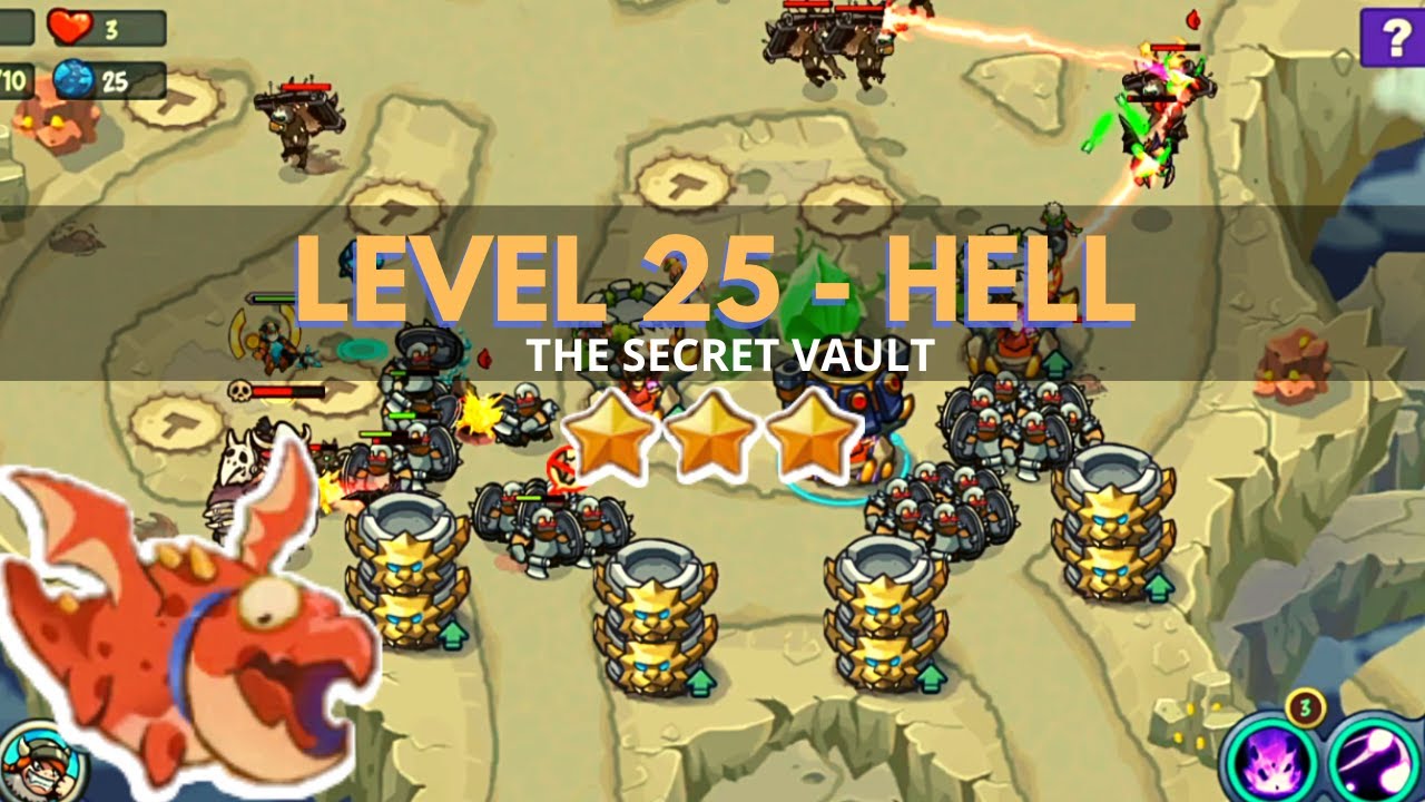King of Defense: Level 25 HELL / THE SECRET VAULT / with basic heroes