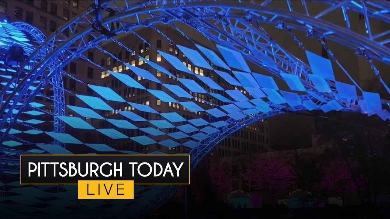 PTL checks out the holiday lights in Mellon Square
