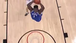 Zion Williamson's first dunk at Duke and it's a MONSTER ONE, head almost hits the rim
