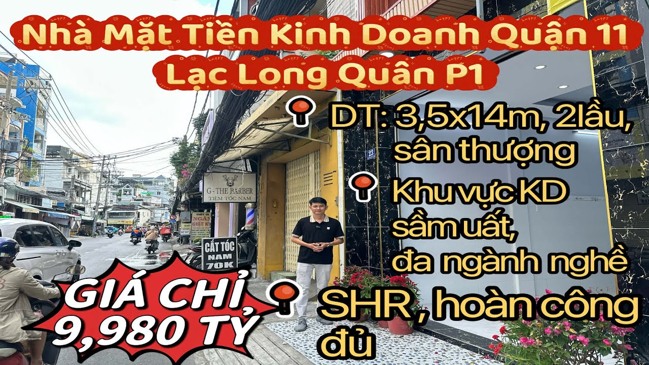 Quận 11 - Mặt Tiền Kinh Doanh mua bán ngay Trung Tâm kế chợ Bình Thới và gần Đầm Sen .