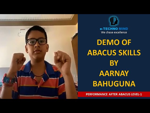 Single digit addition & subtraction by Aarnay Bahuguna - Abacus Level-1 - Dehradun.