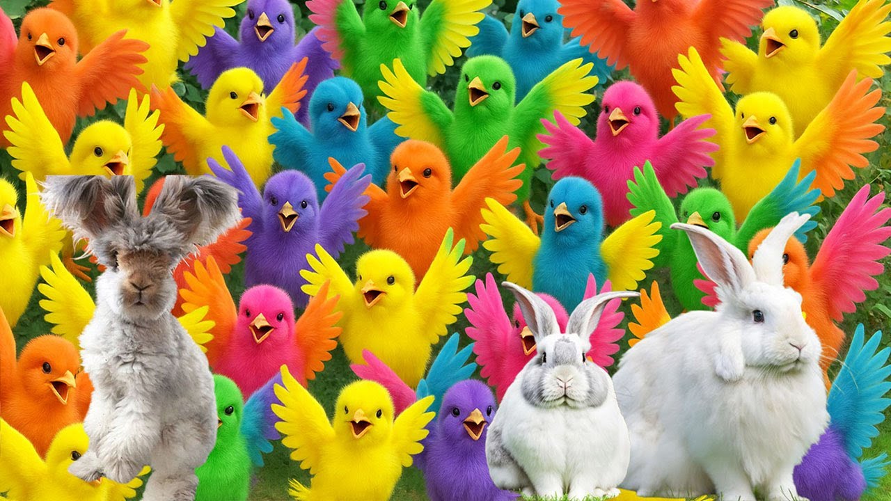Tangkap Ayam Lucu,Ayam Warna Warni,Ayam rainbow,Ayam Pelangi, Bebek,kucing,Kelinci,Dunia Hewan Lucu