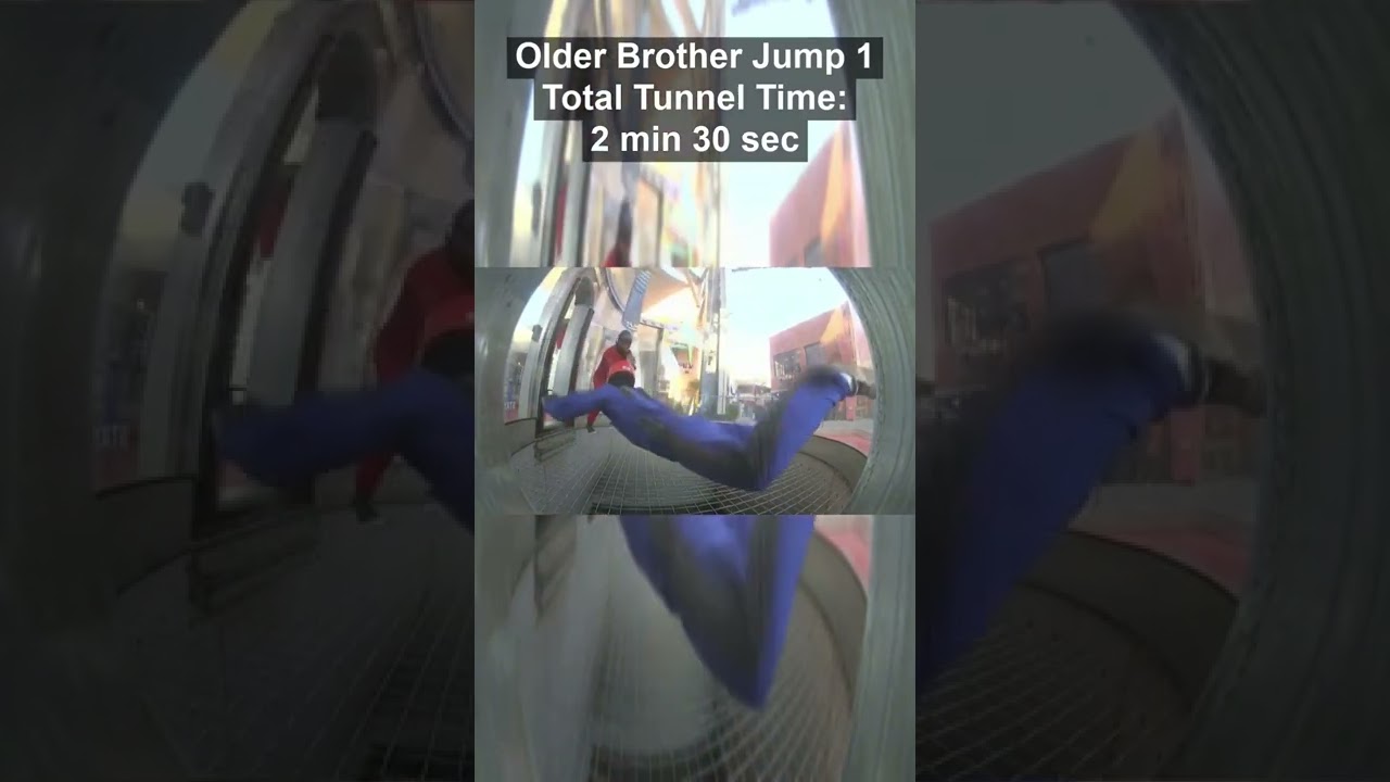 indoor skydiving belly flying older brother chasing jump 1