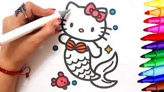 Color the kitty with magic markers🪄 | Simple coloring for children and toddlers💫