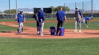 Cubs coaches hitting to players in the infield part 2 -- Chicago Cubs Spring Training 2024