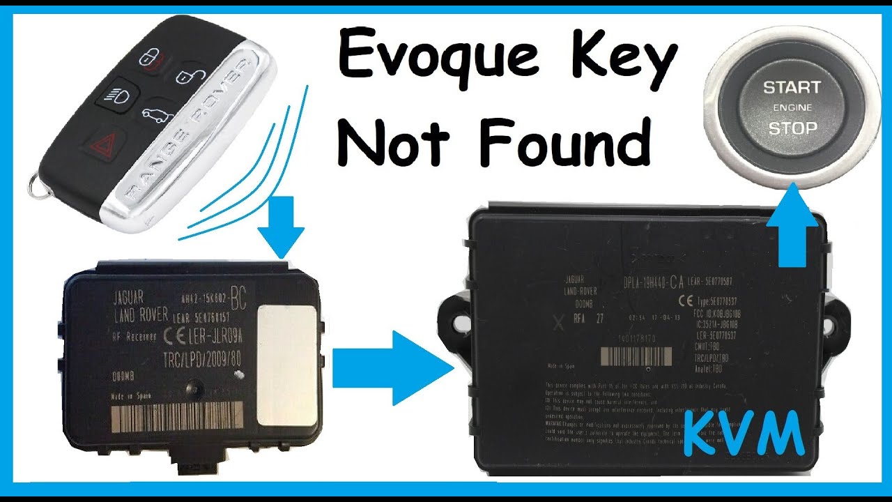 Range Rover Evoque Key Not Found / KVM module repair / Keyfob Testing &  Debug - YouTube