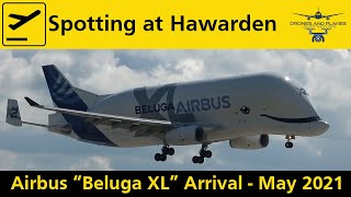 Beluga XL landing at Hawarden Airport - F-GLXH - XL #2 - HD - May 2021