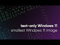 Textonly windows 11  possibly the smallest windows image ever