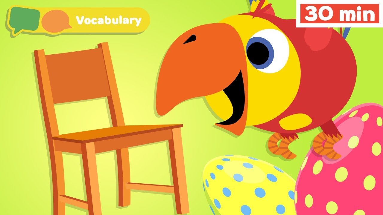 Learning First Words w Larry | Sensory Stimulation for Babies | Vocabulary for Kids | Vocabularry