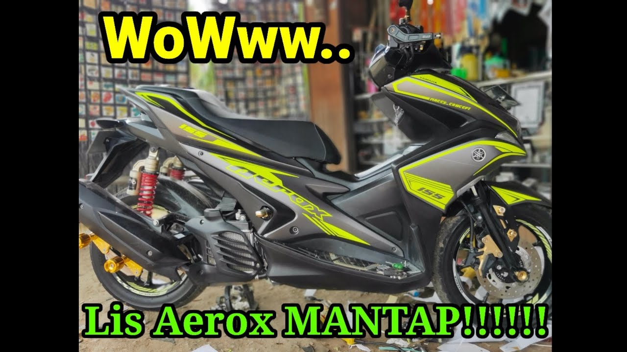 Pasang cutting stiker  lis motor  yamaha Aerox  jadi tambah 