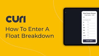 How To Enter A Float Breakdown In Curi Point Of Sales