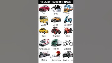 15 Land Transport Name in English|#shorts|#Vehiclesname|#Land Transport
