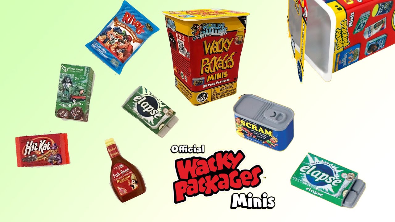 Details about / WACKY PACKAGES MINIS 3D PUNY PRODUCTS TOPPS KRAFTY SHINGLES CHEESE SPOOF FOOD