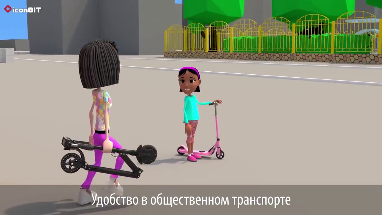 Недорогой.Детский.Электрический самокат .IconBIT KICK SCOOTER UNICORN