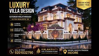 Royal Luxury Villa Design | Photorealistic 3D Exterior Walkthrough Architectural Visualization 4K