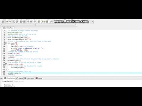 C program to right rotate an array