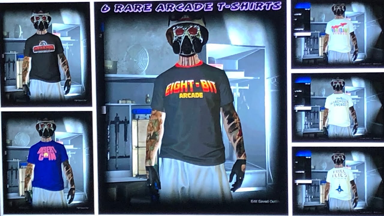 HOW TO UNLOCK THESE 6 RARE EXCLUSIVE ARCADE TSHIRTS IN GTA5 Online