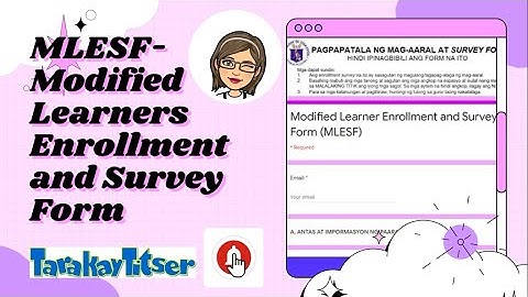 MLESF   Modified Learner Enrollment and Survey Form