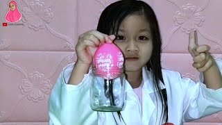 EKSPERIMEN SAINS BALON MENGANGKAT GELAS || PERCOBAAN SAINS SEDERHANA DAN PENJELASANNYA