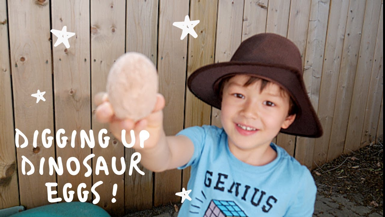 Digging up and opening dinosaur eggs!