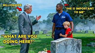 A Billionaire Visits His Daughter’s Grave, And Shocked to Finds a Janitor Crying There with a Child